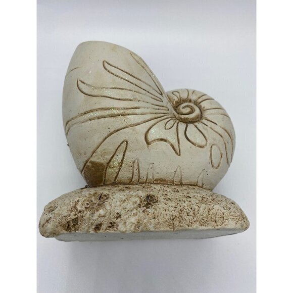 Natilus Spiral Seashell Ceramic Stone Sculpure Display, Length 6 X 4.5… - Picture 10 of 11
